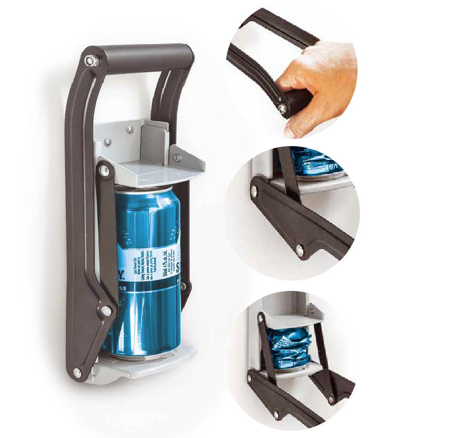 Can Crusher mit Flaschenöffner – Wandmontiertes Recycling-Gadget aus Edelstahl!