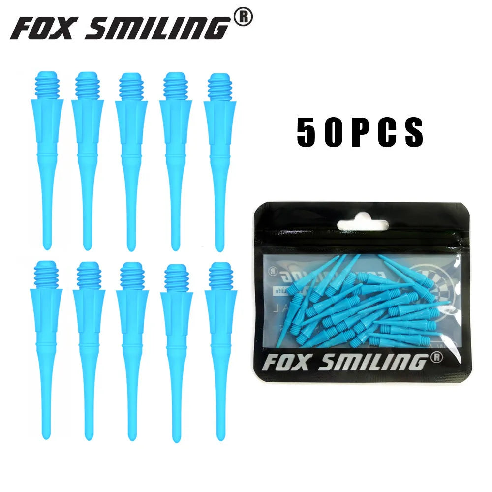 Fox Smiling Soft-Tip Dartspitzen (50 Stück) – Präzision in Blau für elektronische Dartboards!