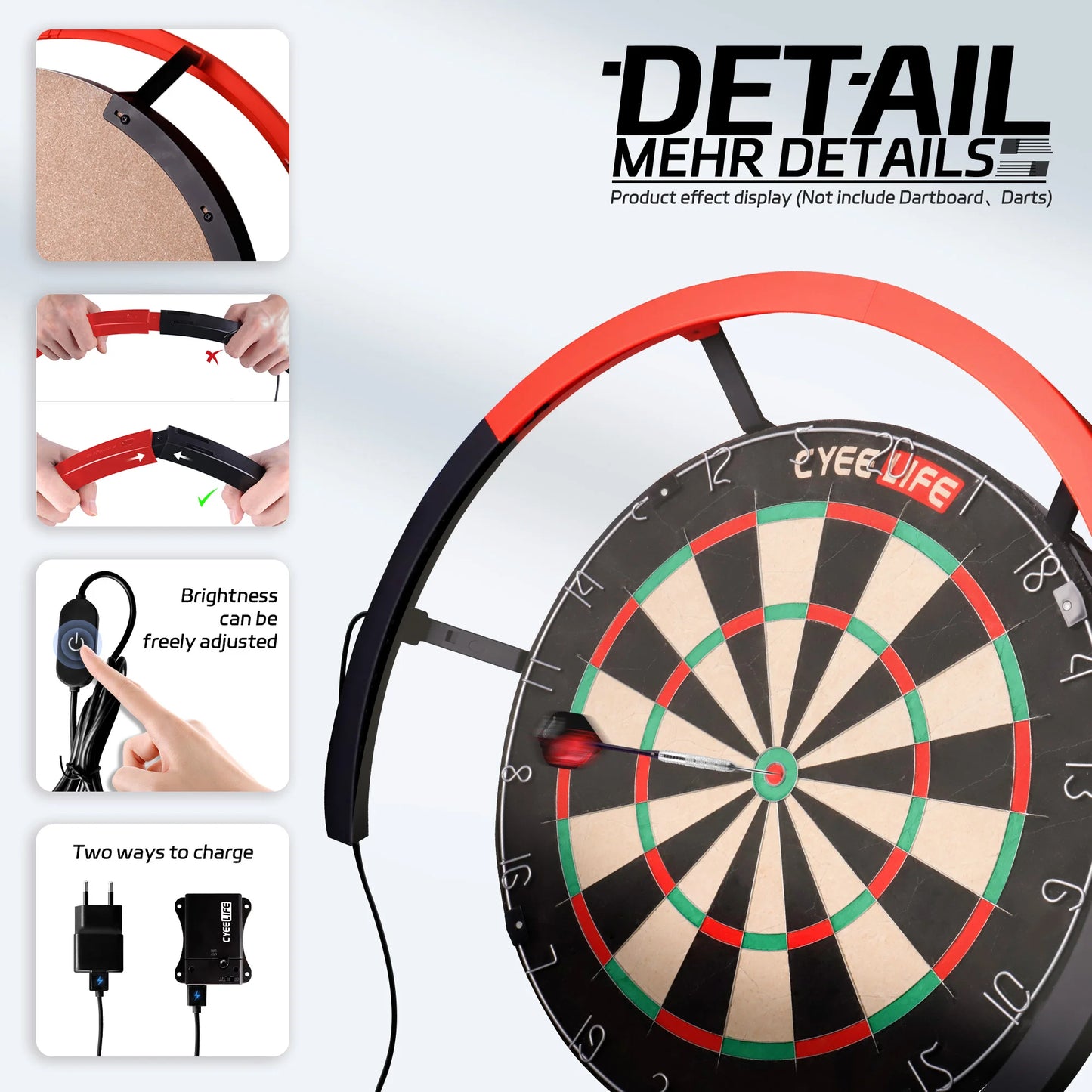 CyeeLife LED Dartboard Beleuchtungssystem – 240° Leuchtring für dein perfektes Spiellicht!
