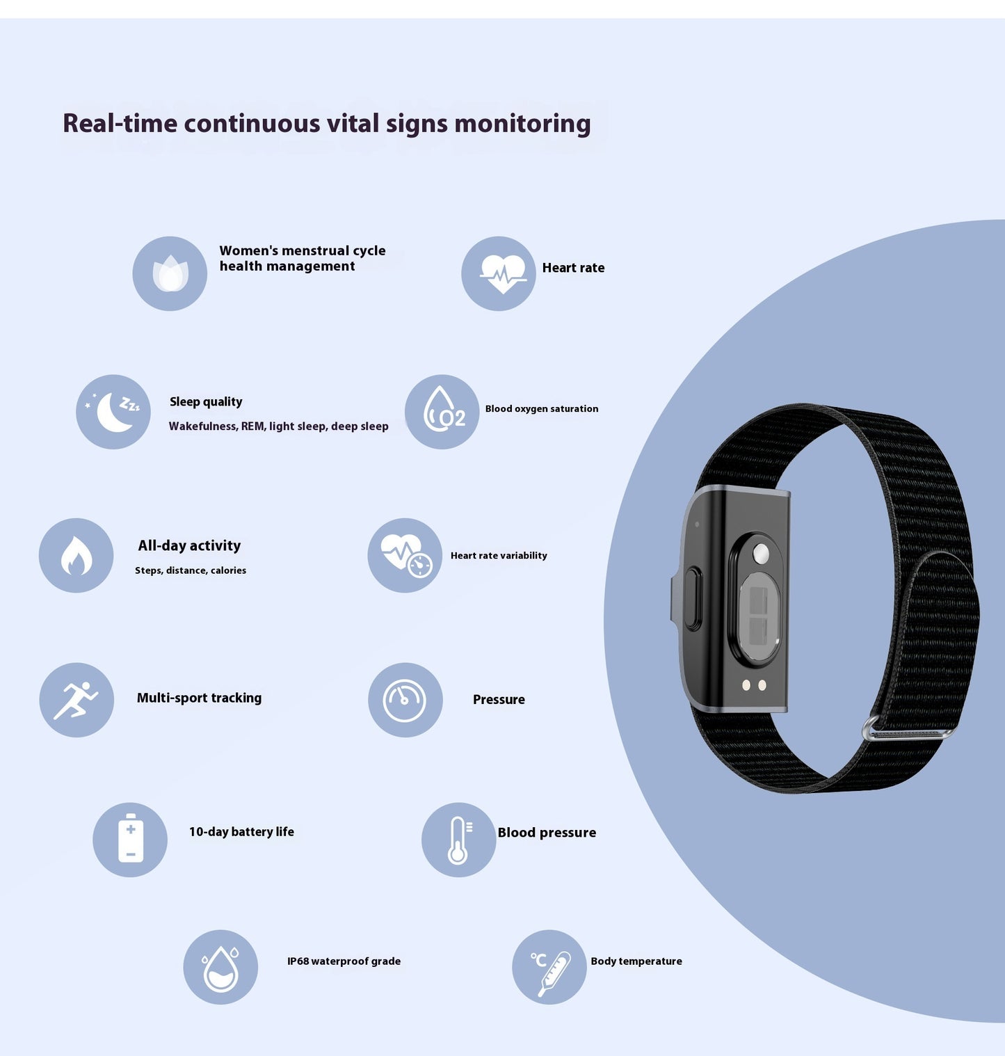 Smart Armband mit Gesundheitsfunktionen – Stilvoller Begleiter für Alltag & Fitness!