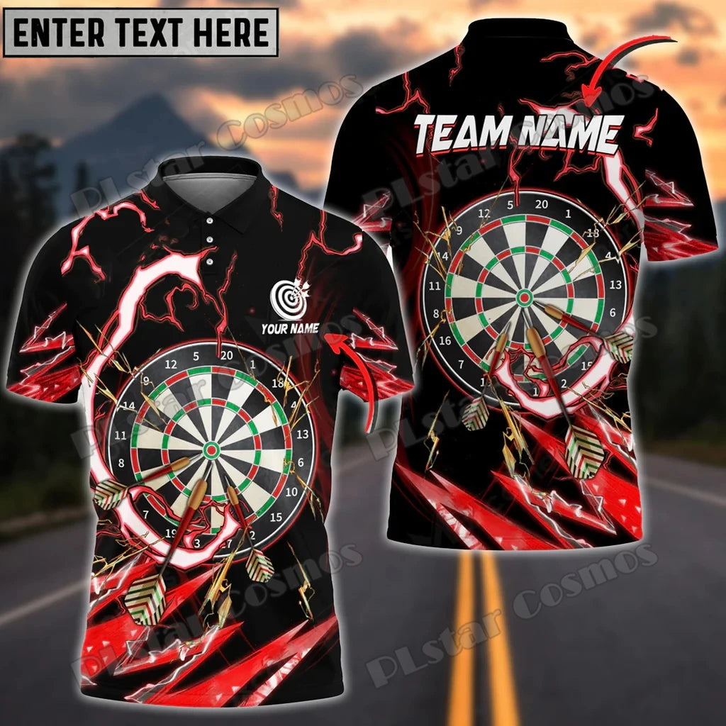 POL133 Fire Thunderstorm Darts Polo – Blitz trifft Stil in einem Shirt!