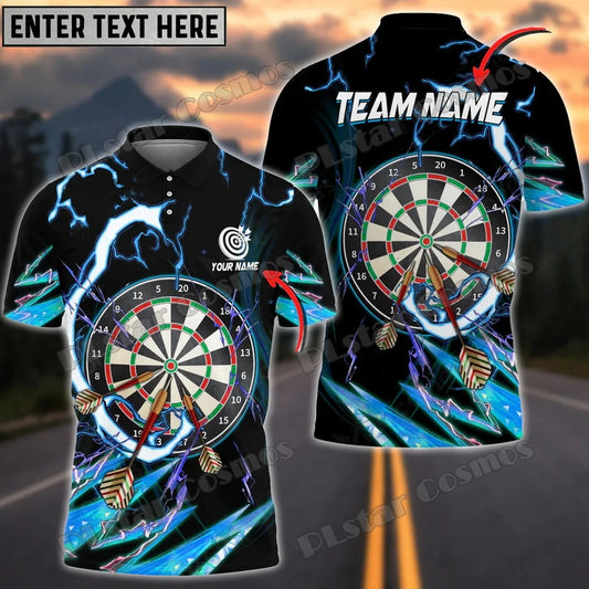 POL133 Fire Thunderstorm Darts Polo – Blitz trifft Stil in einem Shirt!