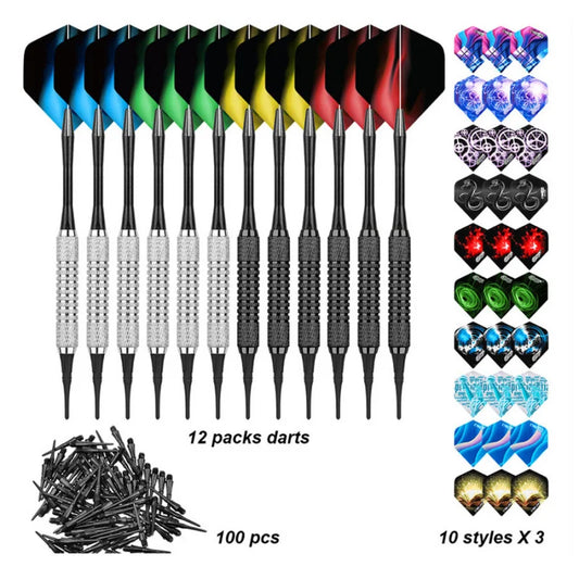Soft-Tip Dart-Set mit vielseitigen Flights – Für elektronische Dartboards &amp; abwechslungsreichen Spielstil!